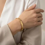 Gold Heart & Crystal Eternity Bracelet