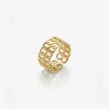 Interwoven Chain Link Gold Adjustable Ring