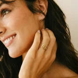 Interwoven Chain Link Gold Adjustable Ring 2