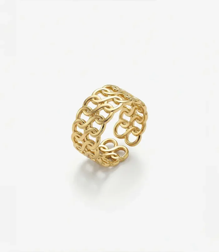Interwoven Chain Link Gold Adjustable Ring Interwoven Chain Link Gold Adjustable Ring