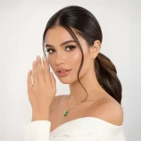 Serene Green Aventurine Gold Satellite Necklace 2