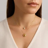 Double Layer Heart & Crystal Gold Necklace 2